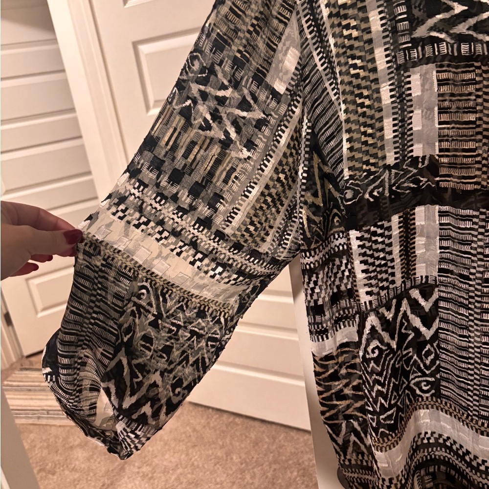 Ruby Rd. Monochrome Patterned Women’s Blouse - image 3